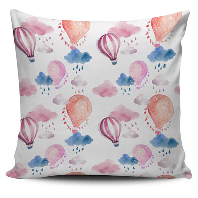 Watercolor Air Balloon Cloud Pattern Pillow Cover