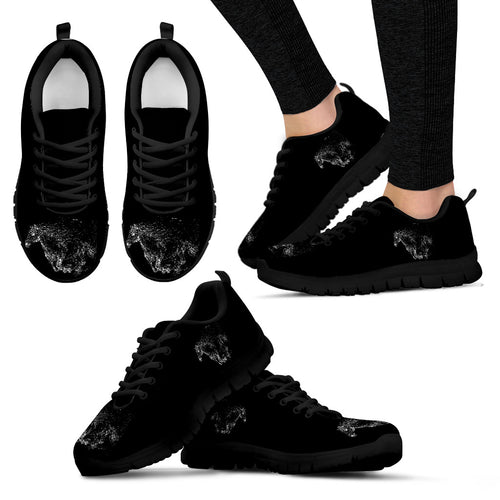 Horse Shadow On Black Women'S Sneakers