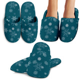 Snowflake Pattern Dark Background Slippers