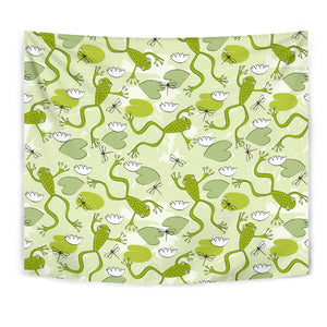 Cute Frog Dragonfly Pattern Wall Tapestry