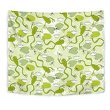 Cute Frog Dragonfly Pattern Wall Tapestry