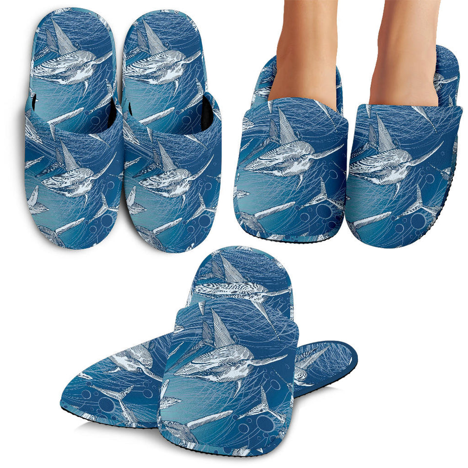 Shark Hand Drawn Slippers