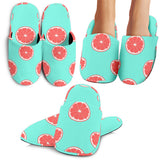 Grapefruit Green Background Slippers