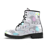 Cute Elephant Mouse Pattern Leather Boots
