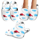 Watercolor Helicopter Cloud Pattern Slippers