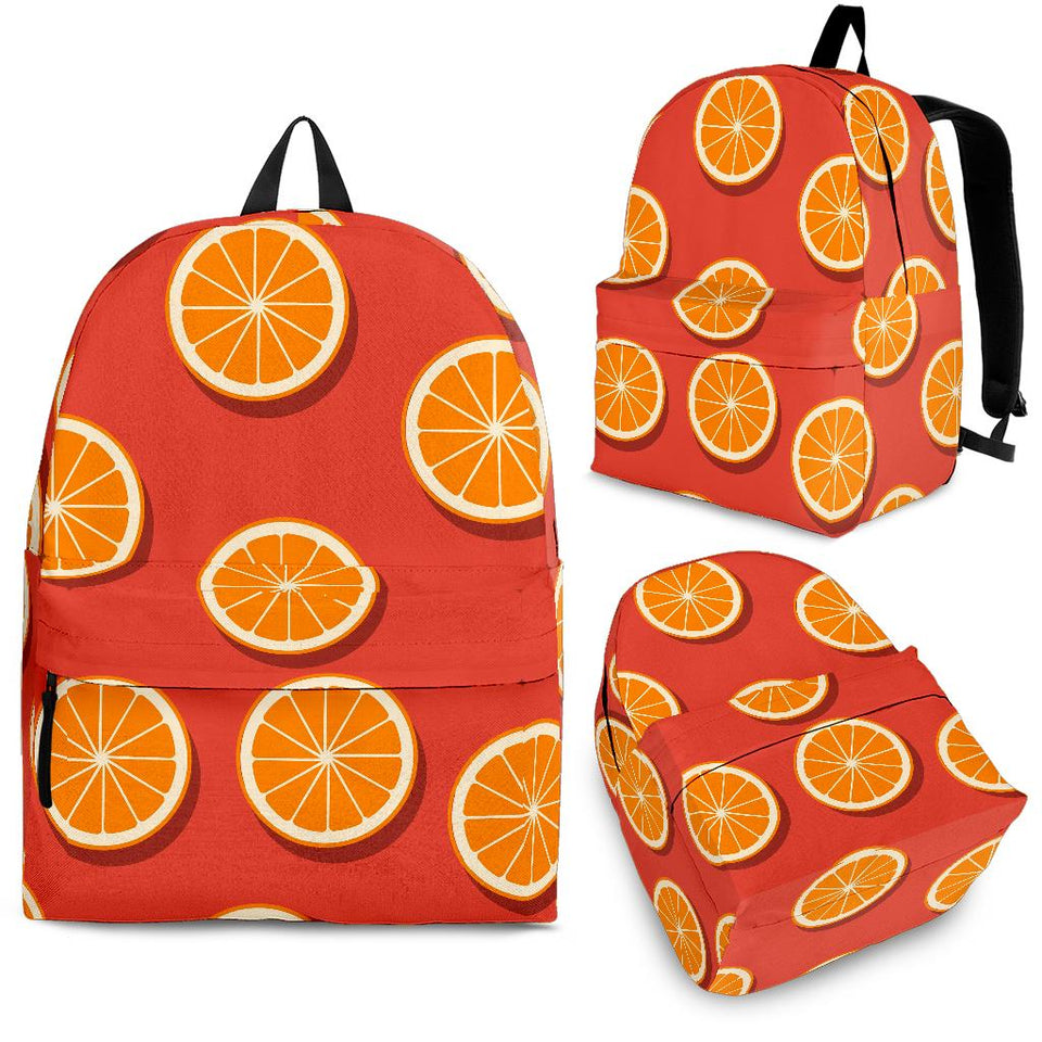 Oranges Pattern Red Background Backpack