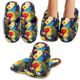 Colorful Parrot Flower Pattern Slippers