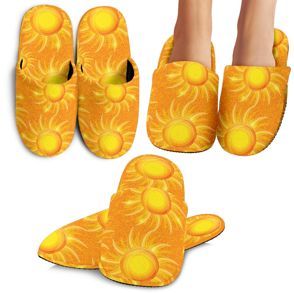 Sun Orange Background Slippers