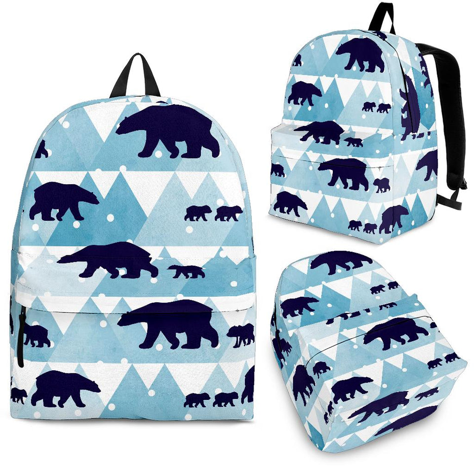 Polar Bear Winter Snow Pattern Backpack