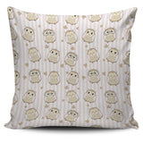 Cute Owl Leaf Pillow Cover