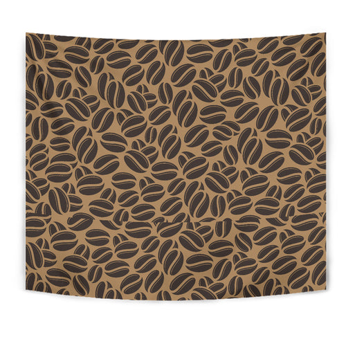 Coffee Bean On Brown Background Wall Tapestry