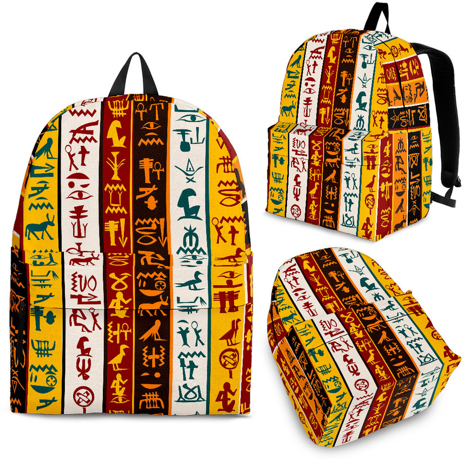 Egypt Hieroglyphics Pattern Print Design 01 Backpack