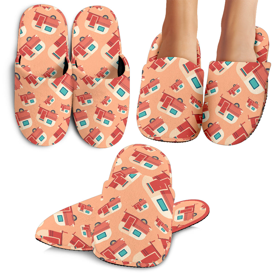 Camper Van Pattern Print Design 03 Slippers
