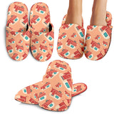 Camper Van Pattern Print Design 03 Slippers