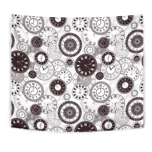 Classic Vintage Clock Pattern Wall Tapestry