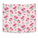 Cute Little Mermaid Pattern Wall Tapestry
