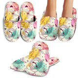 Clock Butterfly Pattern Slippers