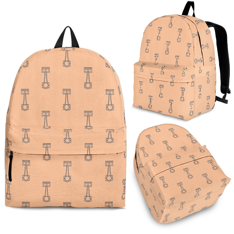 Engine Piston Cream Background Pattern Print Design 04 Backpack