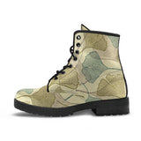 Ginkgo Leaves Design Pattern Leather Boots
