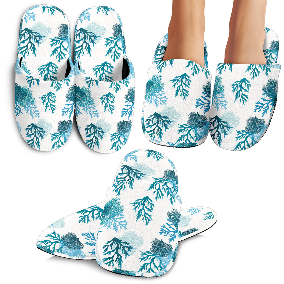 Coral Reef Pattern Print Design 04 Slippers