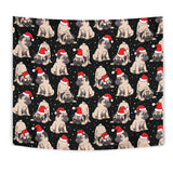 Christmas Pugs Santa_S Red Cap Pattern Wall Tapestry