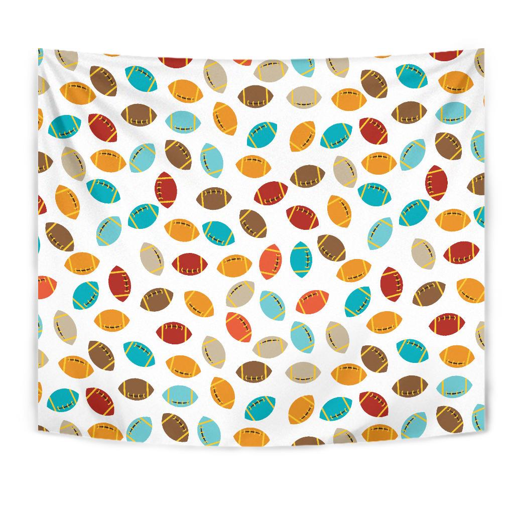 Colorful American Football Ball Pattern Wall Tapestry