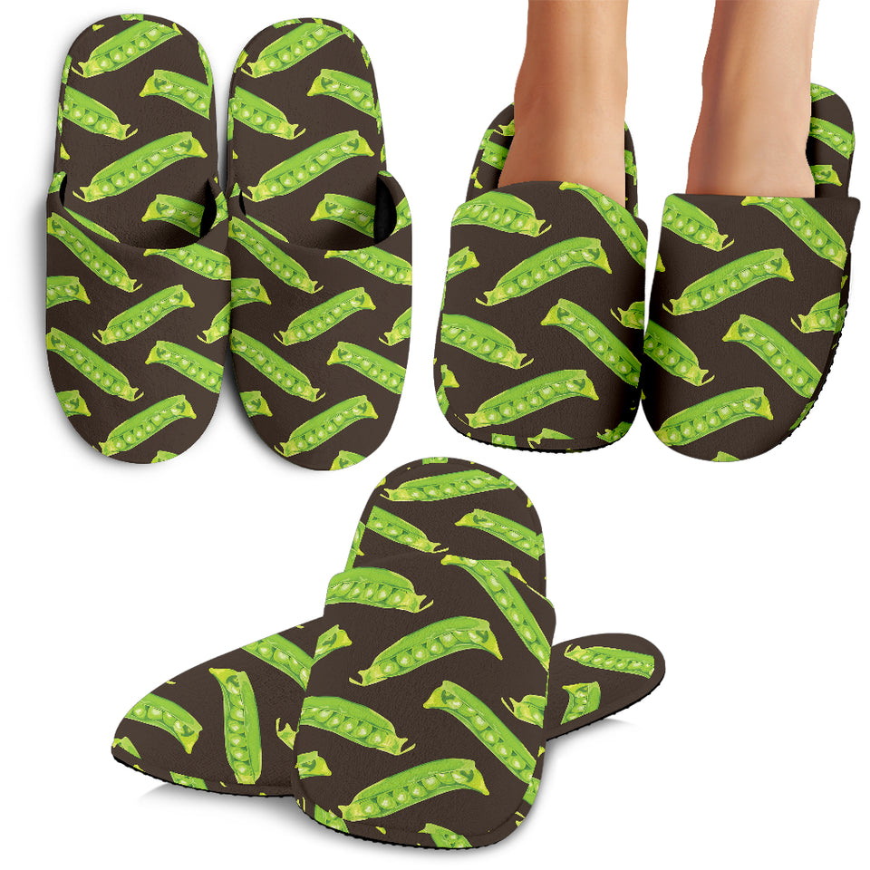 Green Peas Pattern Print Design 05 Slippers