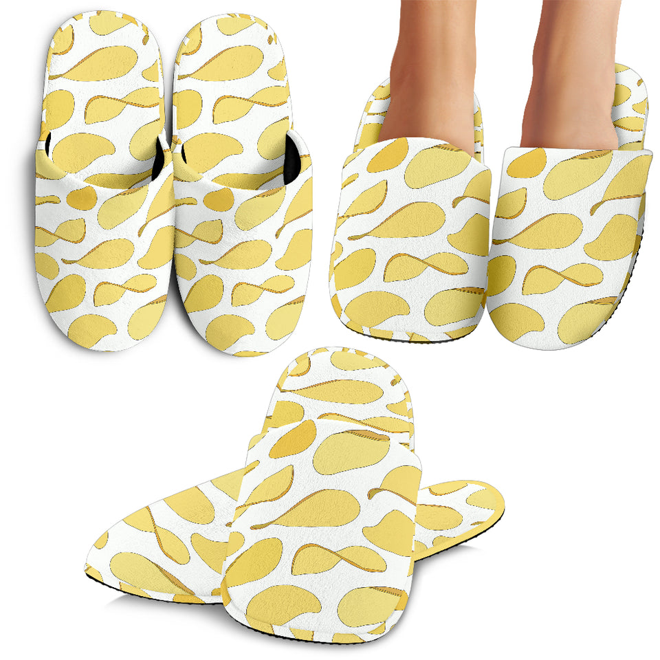 Potato Chips Pattern Print Design 02 Slippers