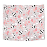 Cute Panda Ballon Heart Pattern Wall Tapestry