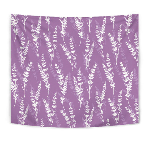 Lavender Flowers Purple Pattern Wall Tapestry