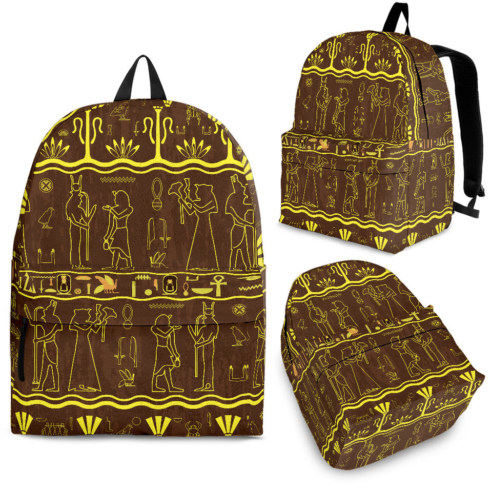 Egypt Hieroglyphics Pattern Print Design 03 Backpack