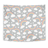 Cute Rainbow Clound Star Pattern Wall Tapestry