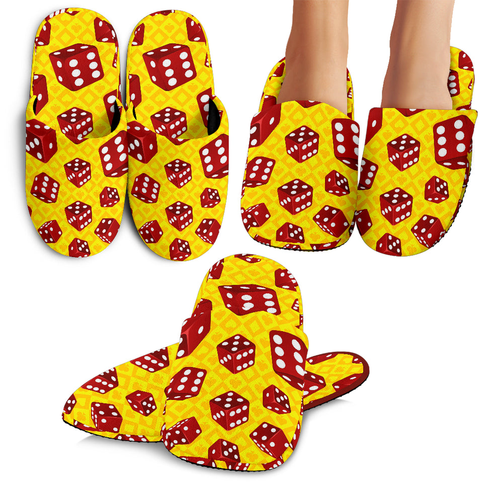 Dice Pattern Print Design 04 Slippers
