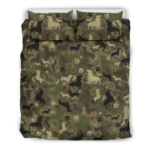 Dachshund Camo Bedding Set For Lovers Of Dachshunds