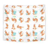 Cute Kangaroo Pattern Wall Tapestry