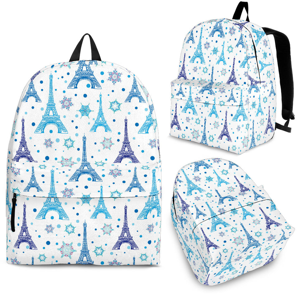 Eiffel Tower Pattern Print Design 01 Backpack