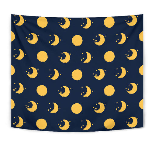 Moon Star Pattern Wall Tapestry