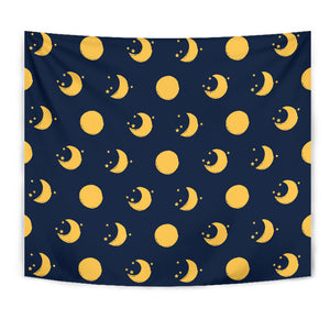 Moon Star Pattern Wall Tapestry