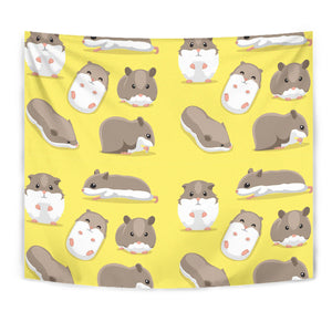 Cute Hamster Pattern Wall Tapestry