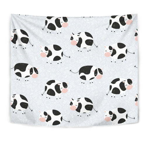 Cute Cows Pattern Wall Tapestry