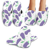 Eggplant Pattern Print Design 05 Slippers