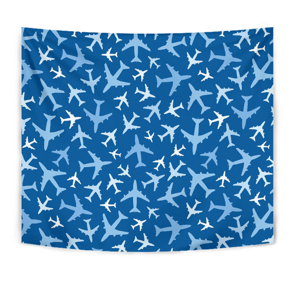 Airplane Pattern In The Sky Wall Tapestry