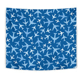 Airplane Pattern In The Sky Wall Tapestry