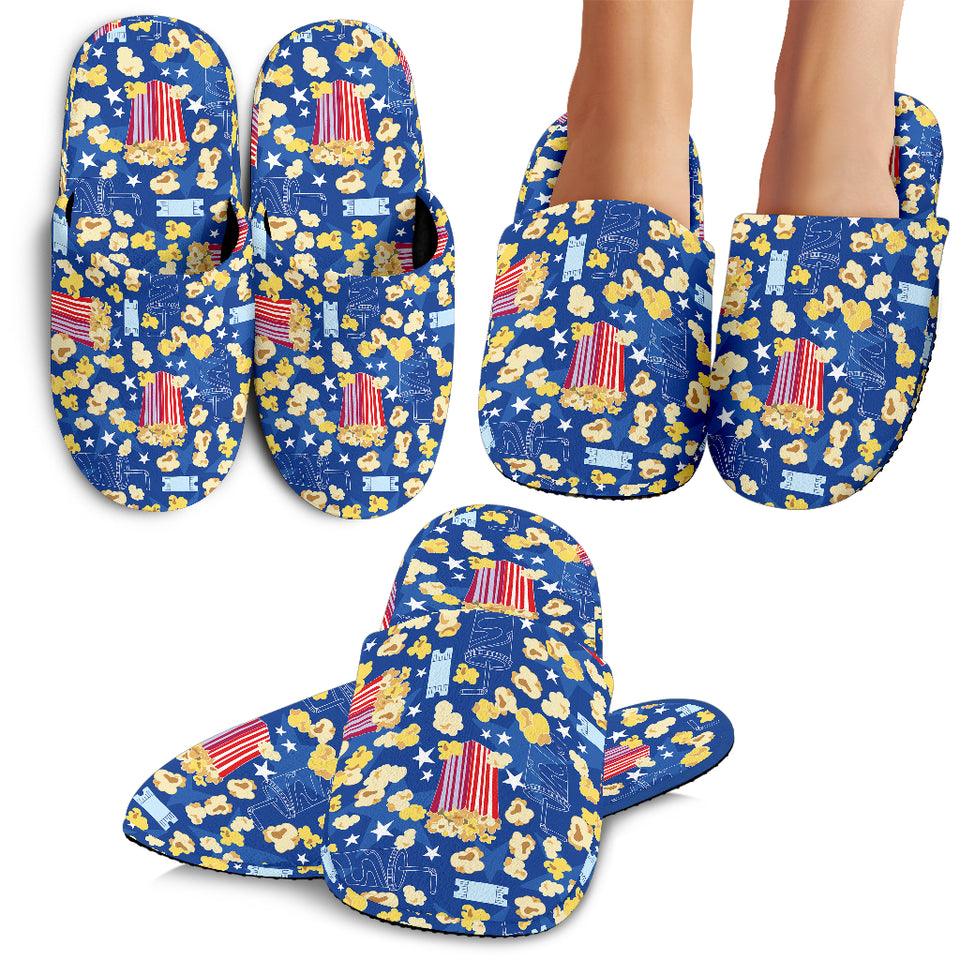 Popcorn Pattern Print Design 01 Slippers