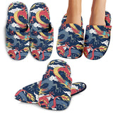 Blue Red Dragon Cloud Pattern Slippers