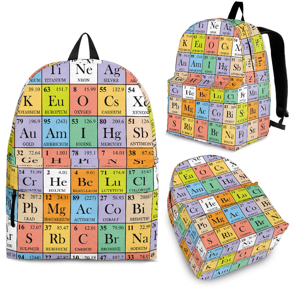 Chemistry Periodic Table Pattern Print Design 01 Backpack