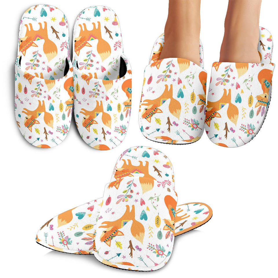 Cute Tribal Fox Pattern Slippers