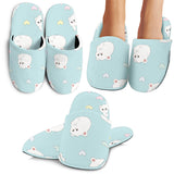 White Cute Hamsters Heart Pattern Slippers