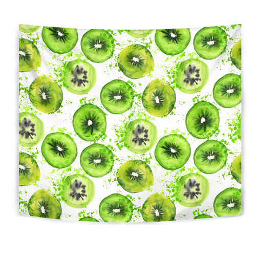 Watercolor Kiwi Pattern Wall Tapestry