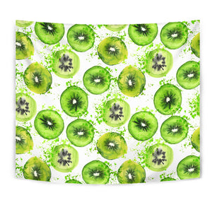 Watercolor Kiwi Pattern Wall Tapestry